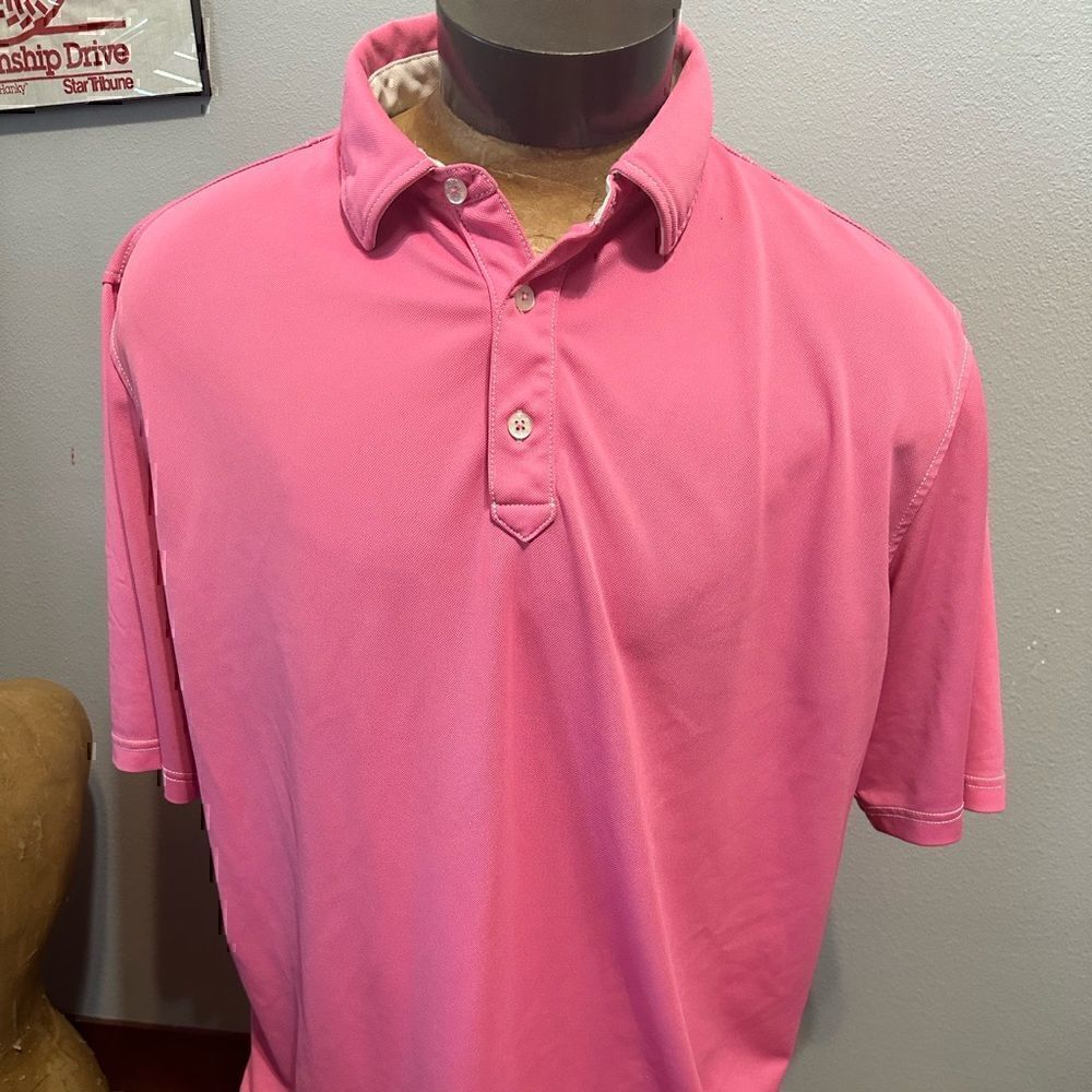 FootJoy Mens XXL Pink Athletic Fit Short Sleeve Polo
